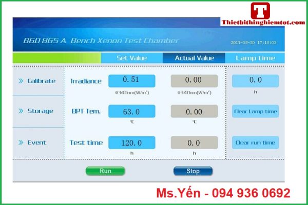 Phần mềm tủ đo độ bền môi trường BGD865