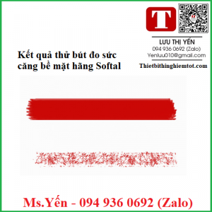 Kết quả thử bút đo sức căng bề mặt hãng Softal