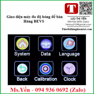 Giao diện máy đo độ bóng để bàn hãng BEVS