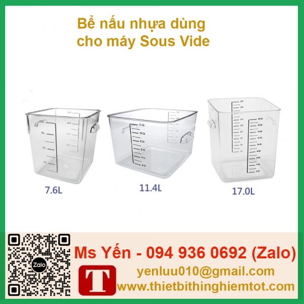 Bể nhựa cho máy Sous Vide