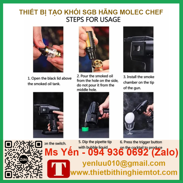 Súng tạo bong bóng khói SBG hãng Molec Chef - Ảnh 2