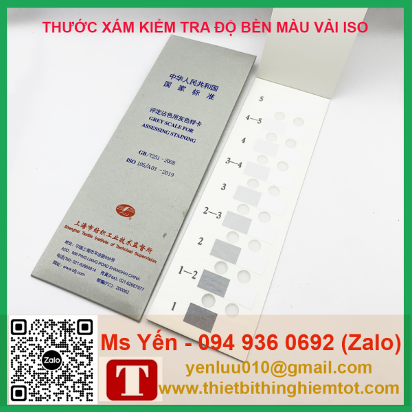 Thước xám ISO 105 kiểm tra độ bền màu vải - Ảnh 2